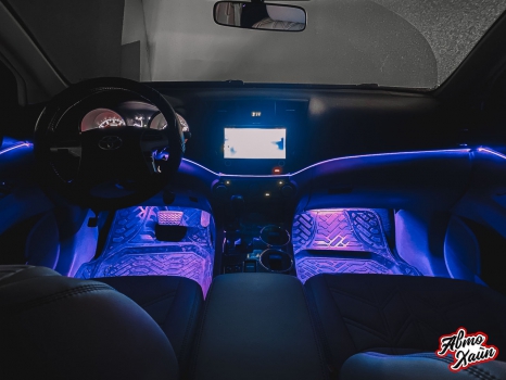 Toyota Highlander. Перетяжка салона, контурная подсветка, аквапринт _2